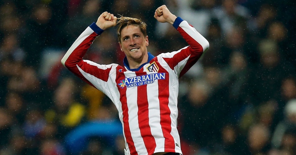 Torres comemora seu 2º gol contra o Real Madrid no jogo de volta das oitavas de final da Copa do Rei