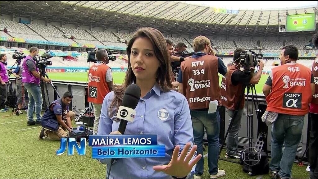 Maíra Lemos faz a cobertura dos times mineiros para os principais telejornais da TV Globo - Reprodução