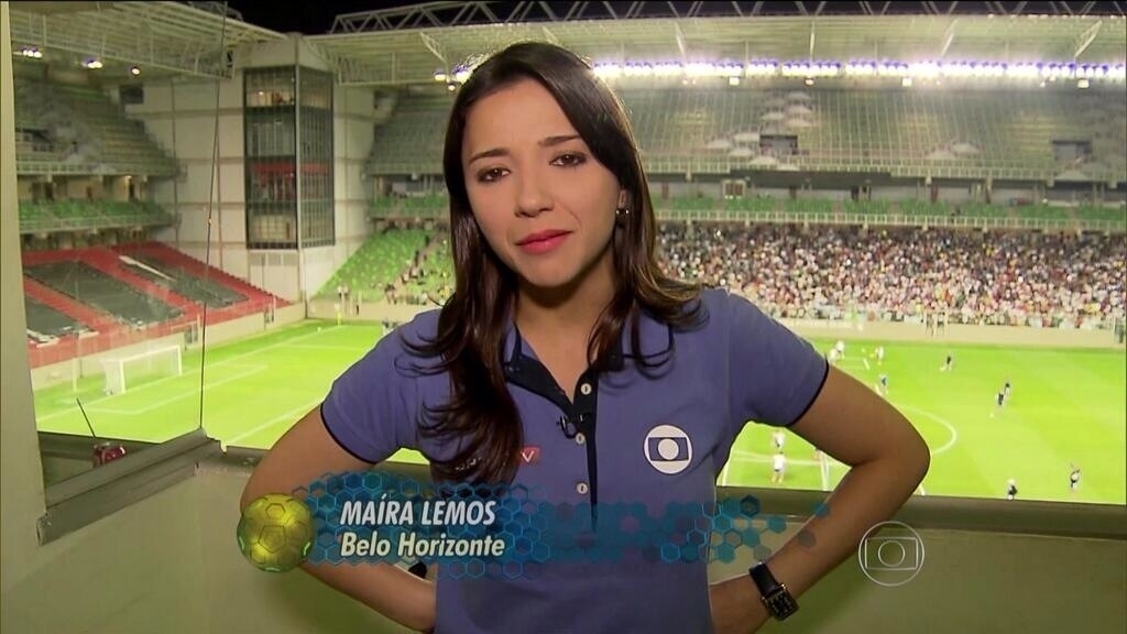 Maíra Lemos faz a cobertura dos times mineiros para os principais telejornais da TV Globo - Reprodução