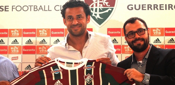 Mário Bittencourt (d) participou ativamente do "fico" de Fred no Fluminense - NELSON PEREZ/FLUMINENSE F.C.