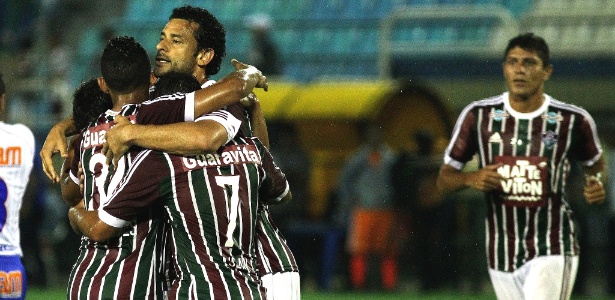 Fluminense comemora gol de Fred, o segundo da vitória sobre o Friburguense - Nelson Perez/Fluminense