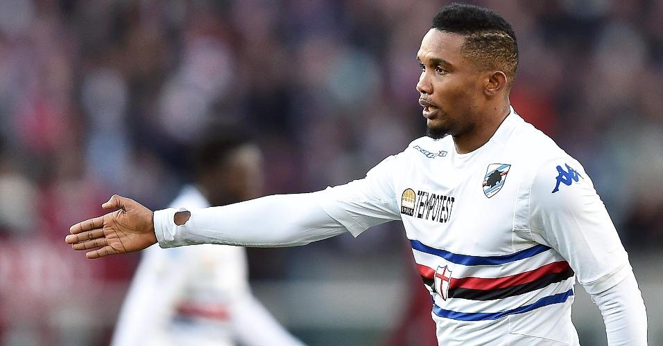Samuel Eto'o estreia pela Sampdoria em partida do Campeonato Italiano