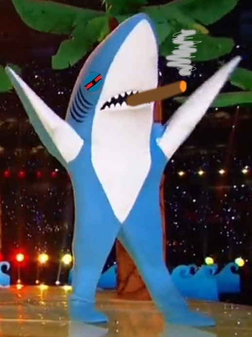 "Left Shark" vira sensação após errar completamente coreografia em show de Katy Perry