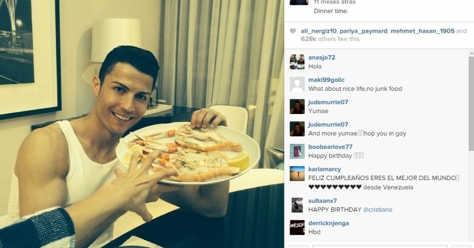 Cristiano Ronaldo é bom churrasqueiro e bom de garfo