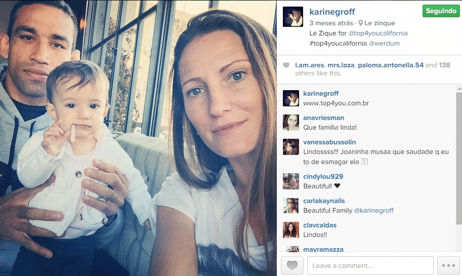 Karine Groff, mulher de Fabrício Werdum, virou estilista após se mudar para os Estados Unidos e cuida do estilo do marido, principalmente em suas aparições na TV como comentarista - Reprodução/Instagram