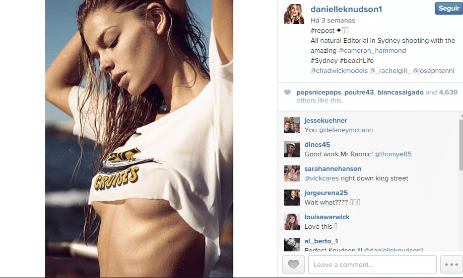 Danielle Knudson, de 25 anos, oficializou seu namoro com Milos Raonic, top 10 do tênis, após algum tempo em que eles tentaram manter o relacionamento de uma forma discreta - Reprodução/Instagram