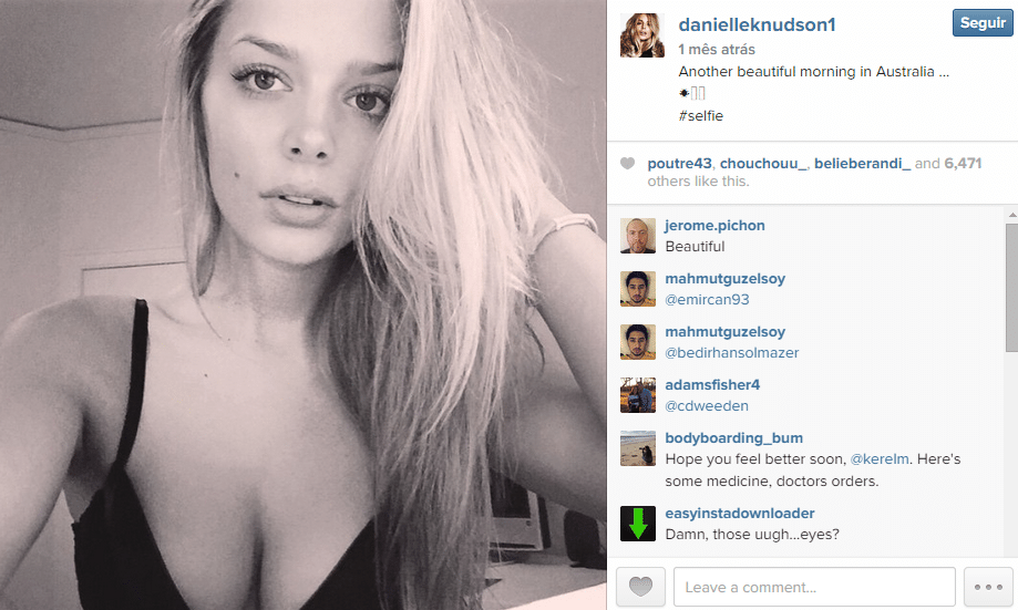 Danielle Knudson, de 25 anos, oficializou seu namoro com Milos Raonic, top 10 do tênis, após algum tempo em que eles tentaram manter o relacionamento de uma forma discreta - Reprodução/Instagram