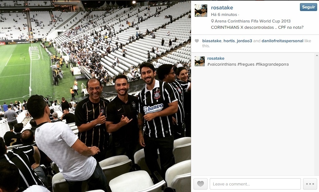 Torcedores do Corinthians curtem o Itaquerão antes do clássico contra o São Paulo - Instagram/Reprodução
