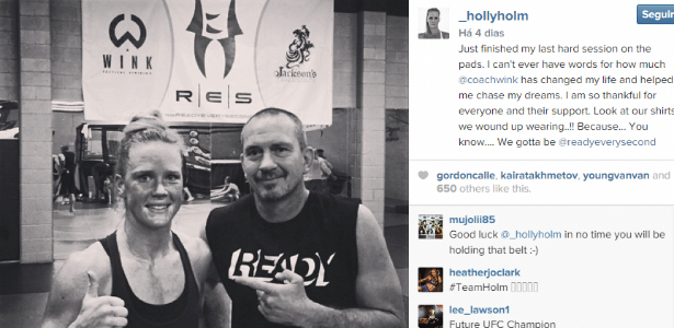 Holly Holm posa ao lado do treinador Mike Winkeljohn - Reprodução/Instagram