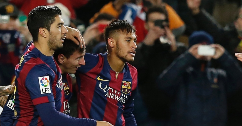 Cinco vitórias do Barcelona tiveram a marca conjunta do trio Messi, Neymar e Suárez
