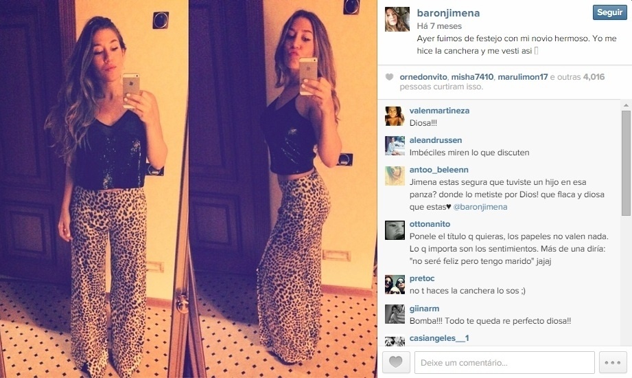 Jimena Barón, namorada do atacante Daniel Osvaldo - Reprodução/Instagram