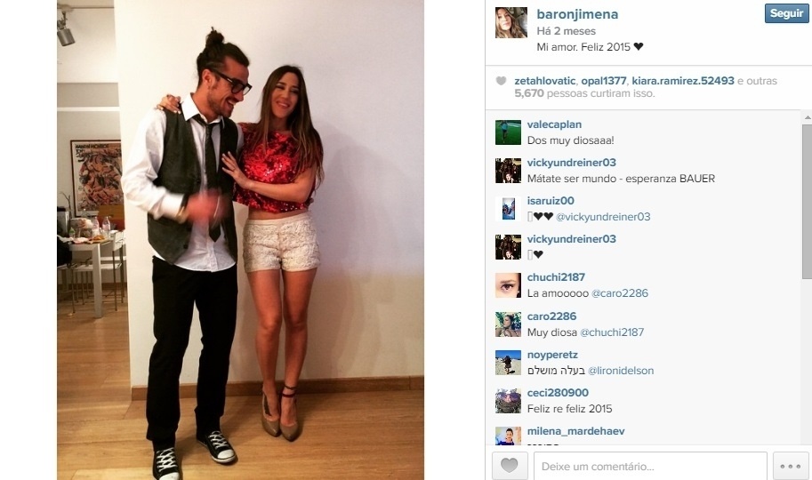 Jimena Barón, namorada do atacante Daniel Osvaldo - Reprodução/Instagram