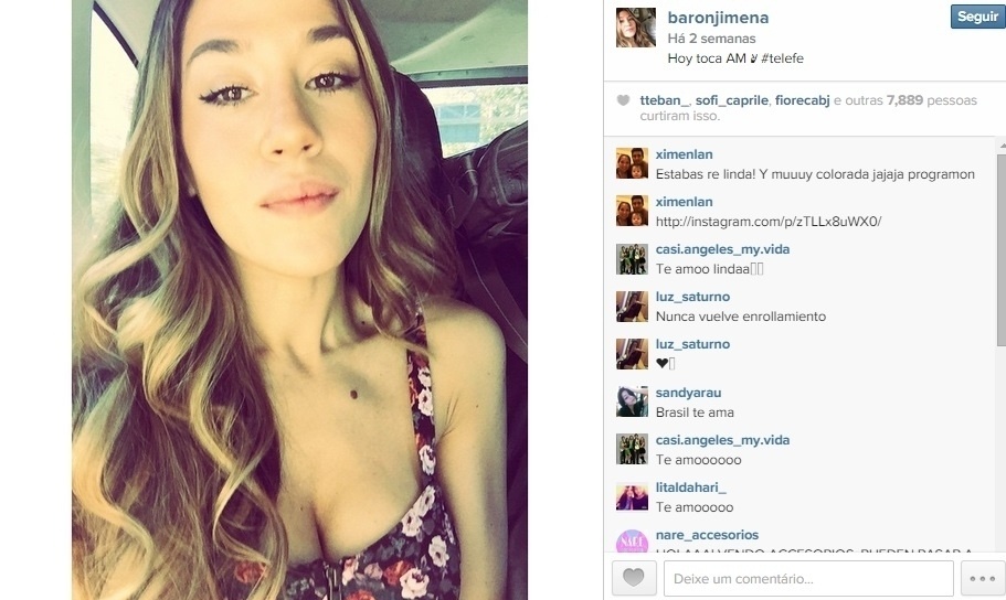 Jimena Barón, namorada do atacante Daniel Osvaldo - Reprodução/Instagram