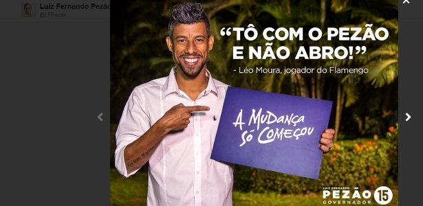 Léo Moura faz campanha para Pezão. Depois, vira prestador de serviço do governo - Reprodução
