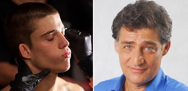 O jovem de 20 anos Vitor Oristanio tem o apoio do pai, Giuseppe, para lutar MMA - Arte UOL/Divulgação