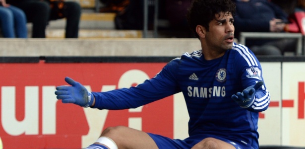 Diego Costa fraturou o nariz após chocar-se com jovem da categoria de base do Chelsea - NIGEL RODDIS/AFP