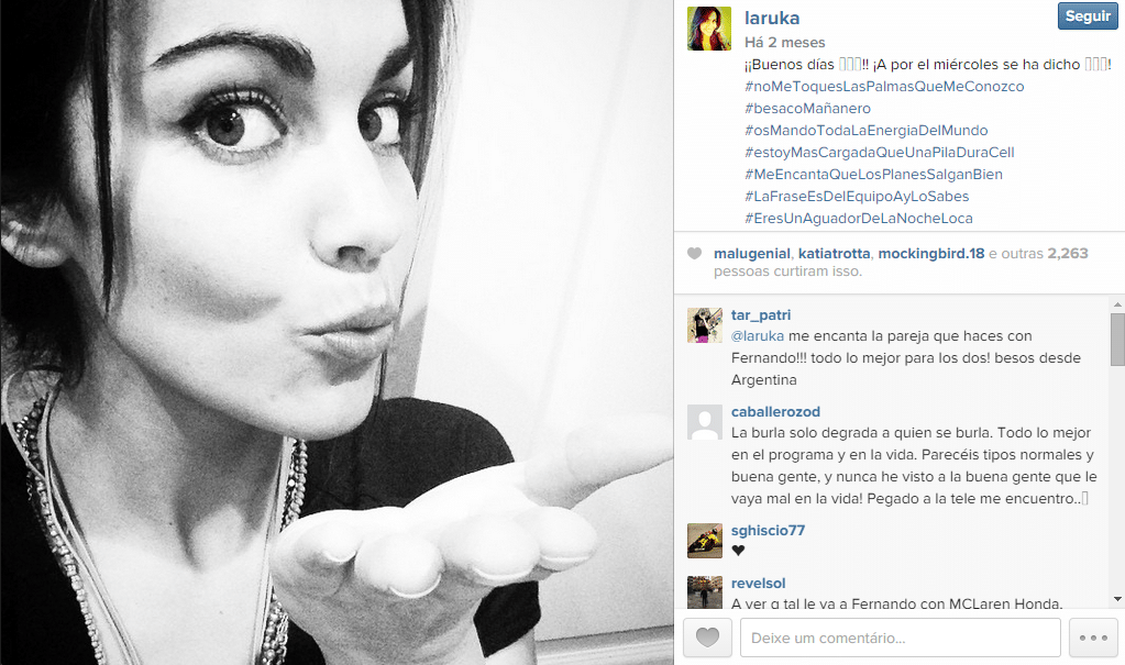 Lara Alvarez é namorada de Fernando Alonso - Reprodução/Instagram