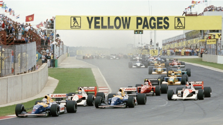 Nigel Mansell lidera o GP da África do Sul, em Kyalami, em 1992  - Pascal Rondeau/Getty Images