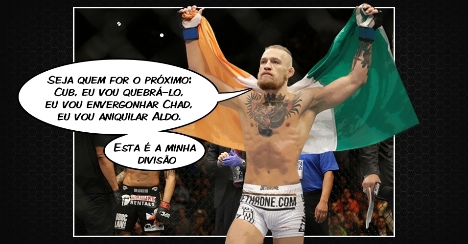 José Aldo e Conor McGregor se encaram no dia 12 de dezembro, em Las Vegas, em disputa do cinturão dos penas - Arte/UOL com Getty Images