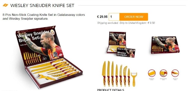 Conjunto de facas de Wesley Sneijder, do Galatasaray - Reprodução