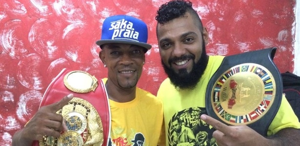 Sertão trouxe seu cinturão a São Paulo e foi recebido pelo seu ex-técnico Ivan de Oliveira - Arquivo Pessoal/Ivan de Oliveira