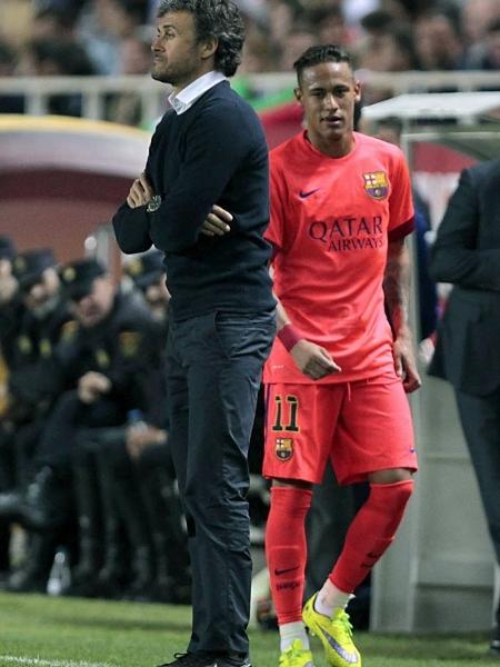 Neymar e Luis Enrique foram campeões de tudo no Barcelona em 2014-15 Neymar e Luis Enrique foram campeões de tudo no Barcelona em 2014-15