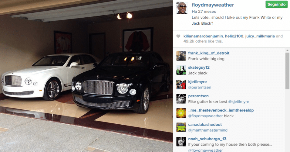 Floyd Mayweather ostenta coleção de carros na web: Brinquedos