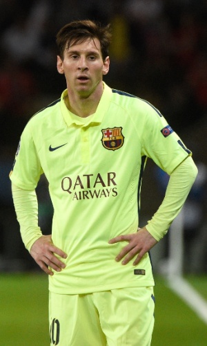 Lionel Messi durante a partida entre Barcelona e PSG