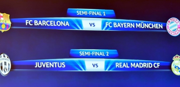 Semifinais da Liga terão Barcelona x Bayern e Real Madrid x Juventus - AFP PHOTO / FABRICE COFFRINI