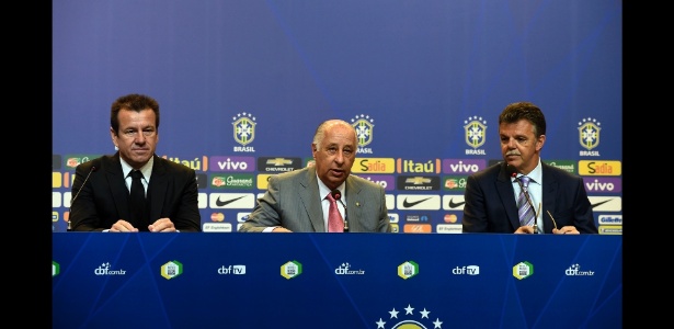 Dunga, Marco Polo Del Nero e Gilmar falam durante convocação para a Copa América - Mowa Press