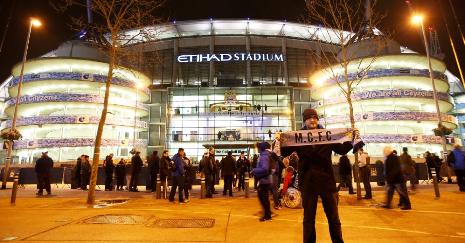 Vista do Etihad Stadium, em Manchester