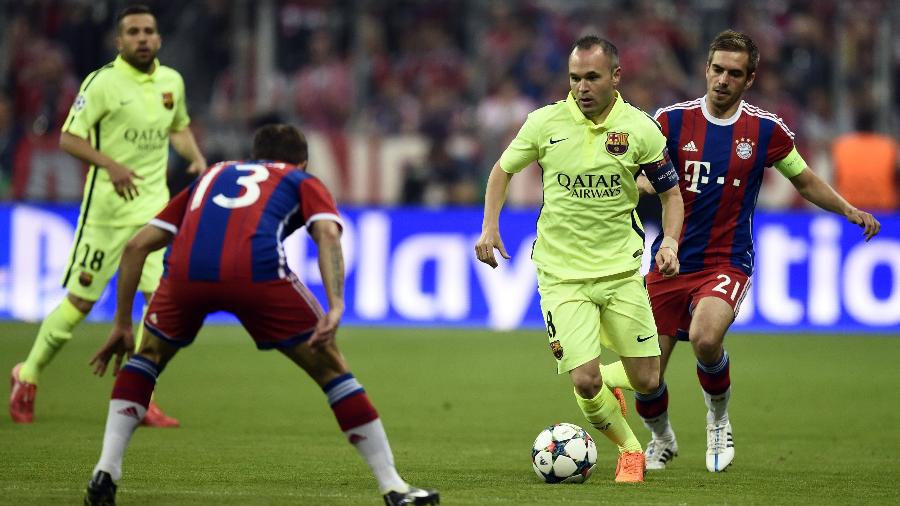 Confronto de semifinal entre Barcelona e Bayern de Munique em 2015, ano de título do time catalão - ODD ANDERSEN/AFP