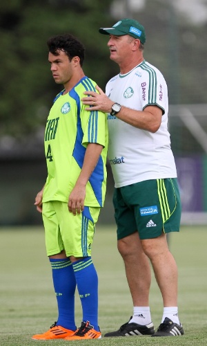 Felipão e Kléber durante treino do Palmeiras