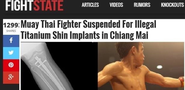 Chaiyasan foi suspenso por não retirar a prótese antes de luta - Reprodução/FightState