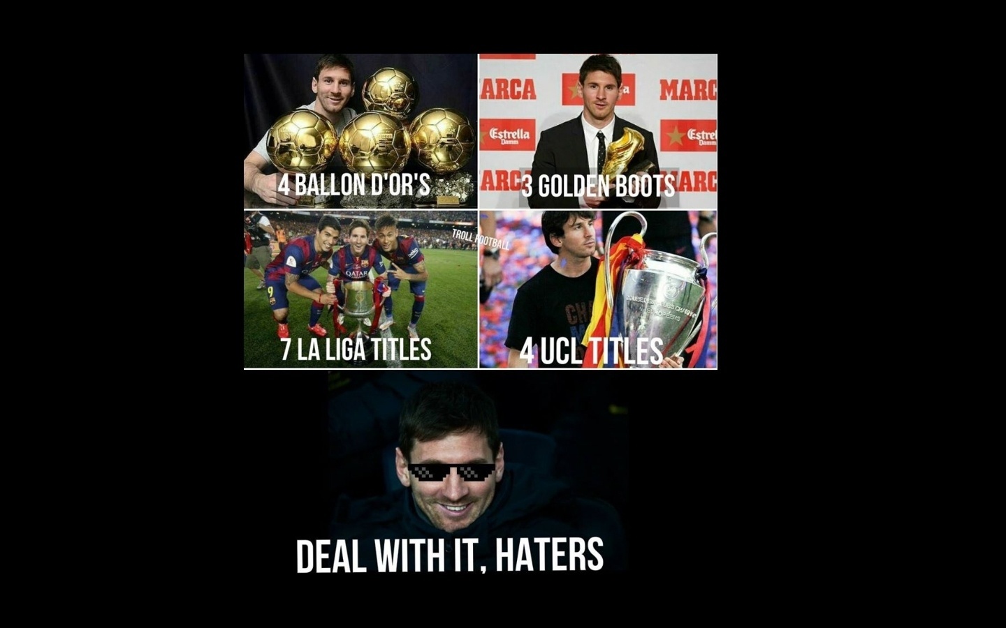 Com temporada perfeita, Messi já está com uma mão na Bola de Ouro da Fifa, o título de melhor do mundo - Reprodução/Troll Football