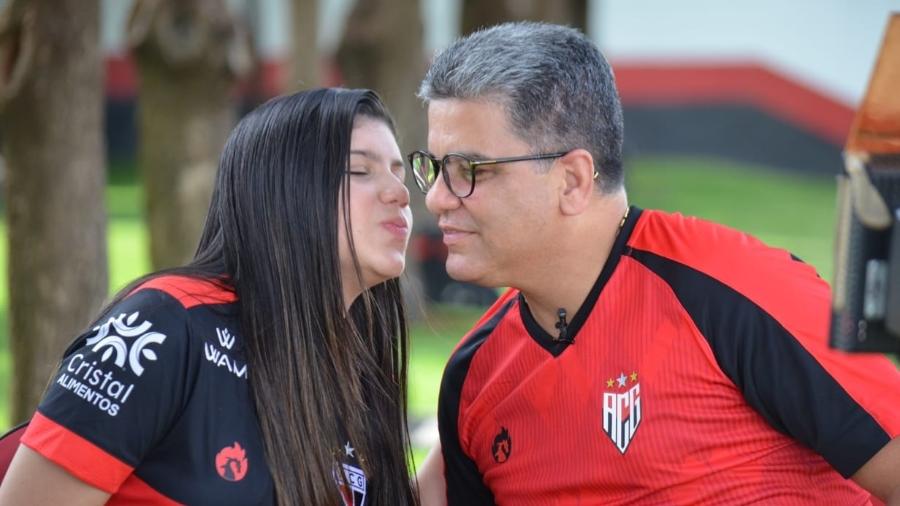 Marcelo Cabo, técnico do Atlético-GO, e a filha Maria Eduarda - Reprodução/AGC