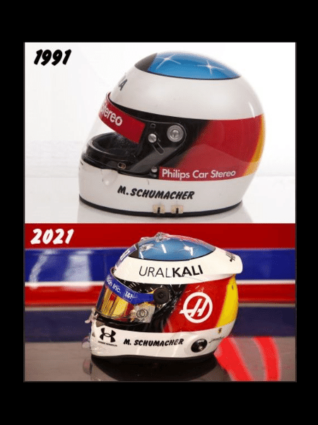 Mick Schumacher usará réplica do capacete do pai - Reprodução web: Twitter Haas