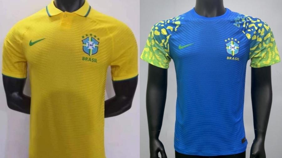 Supostos uniformes da seleção brasileira para a Copa do Mundo 2022 circulam nas redes sociais - Reprodução