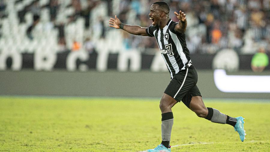 Kayque, do Botafogo, comemora seu gol contra o São Paulo pelo Brasileirão - Jorge Rodrigues/AGIF