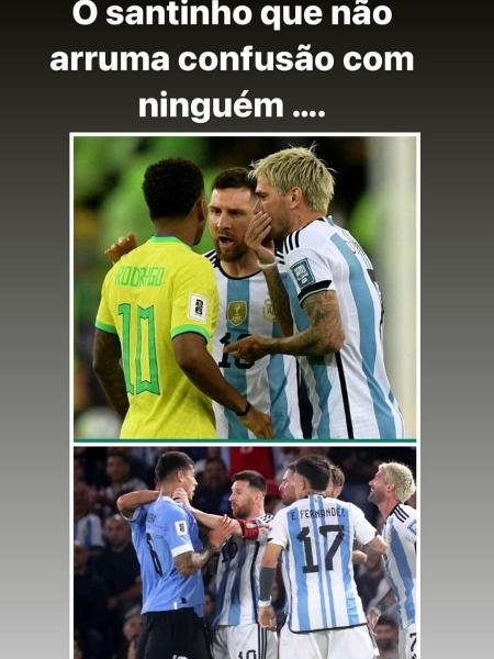 Pai de Rodrygo ironiza Messi nas redes sociais