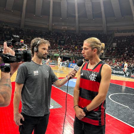 Gustavinho Lima entrevista Filipe Luís na final do NBB 23/24