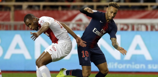 Neymar em Monaco x PSG - Claude Paris/AFP - Claude Paris/AFP