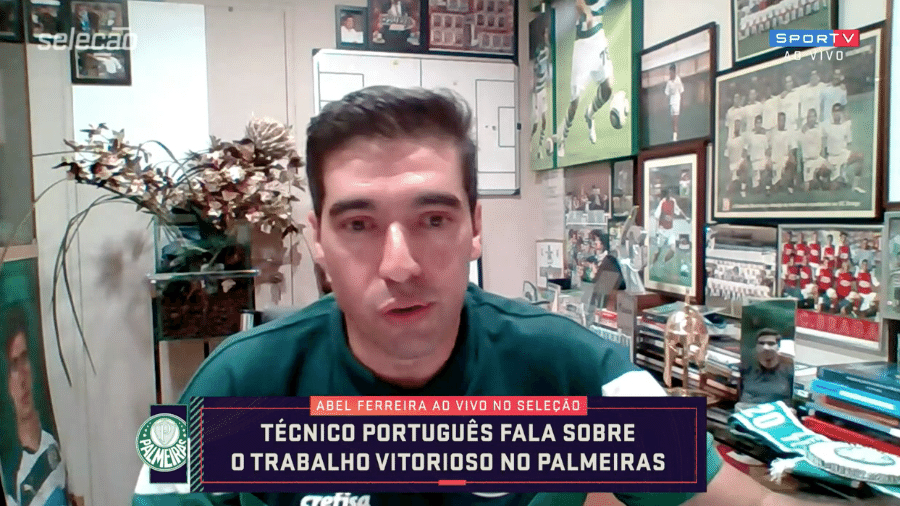 Abel Ferreira, técnico do Palmeiras, em entrevista ao "Seleção SporTV" - Reprodução / SporTV