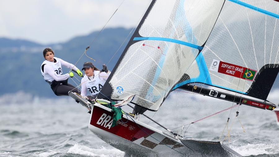 Martine Grael Kahena Kunze, da classe 49er., em Tóquio-2020  - Phil Walter/Getty Images