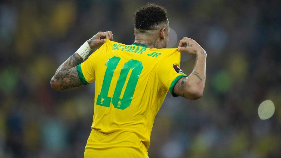 Neymar comemora gol marcado pela seleção brasileira contra o Chile, no Maracanã - Lucas Figueiredo/CBF