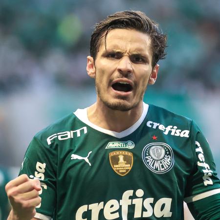 Raphael Veiga, do Palmeiras, comemora gol - Marcello Zambrana/AGIF