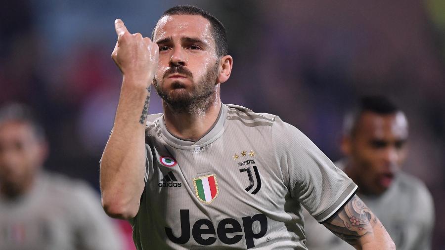  Leonardo Bonucci comemora seu gol para a Juventus em partida contra Cagliari pelo Campeonato Italiano - REUTERS/Alberto Lingria 