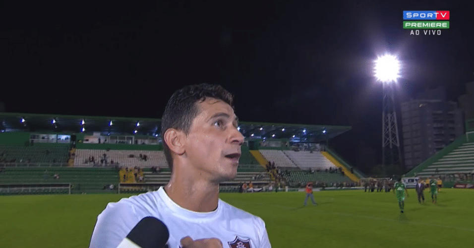 Ganso, durante entrevista após partida entre Fluminense e Chapecoense
