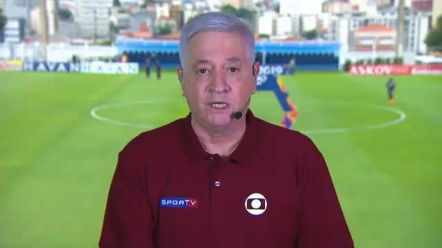 Jota Júnior, narrador do Grupo Globo: vacinado contra a covid-19 - Reprodução/SporTV
