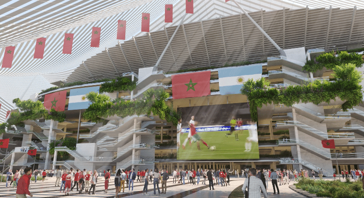 Projeto da fachada do Grand Stade Hassan II